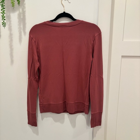 Athleta Sunrise V-neck Womens Long Sleeve Shirt Mauve Pink Super Soft Size XS - Picture 7 of 7